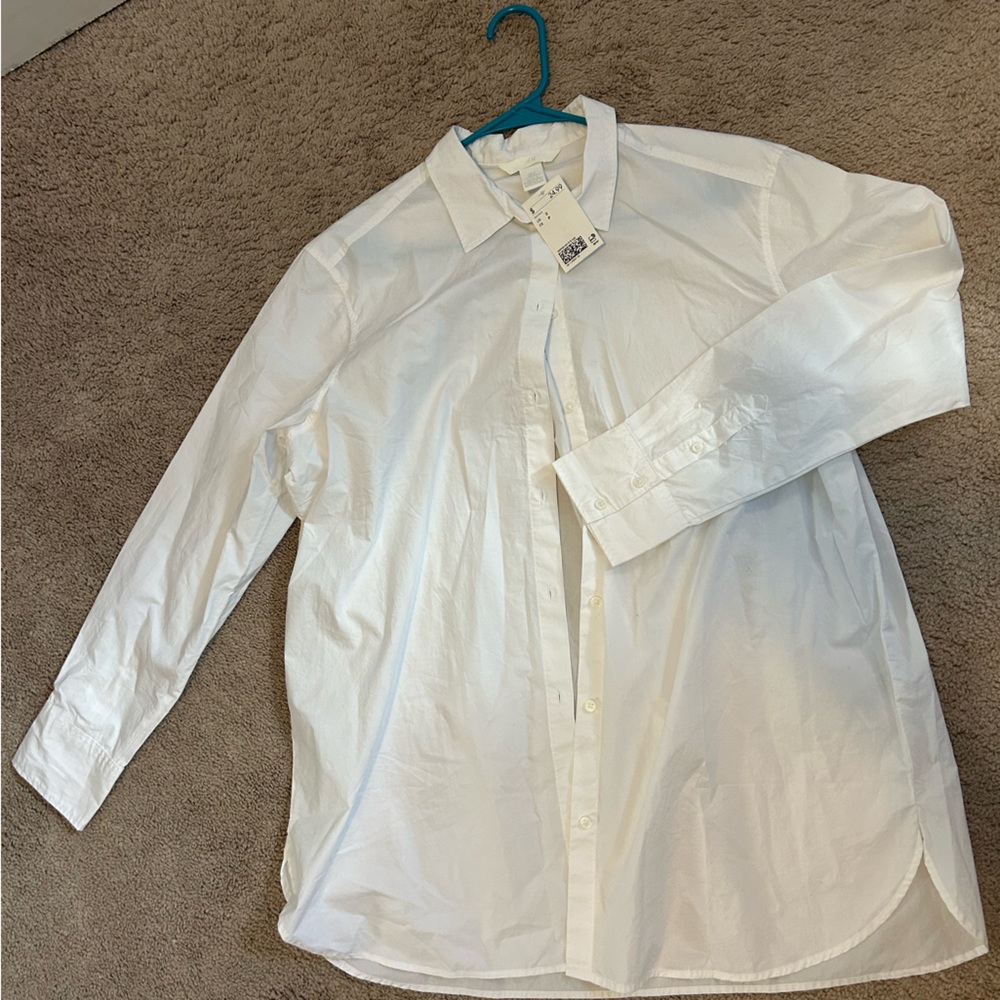 Oversized white button up